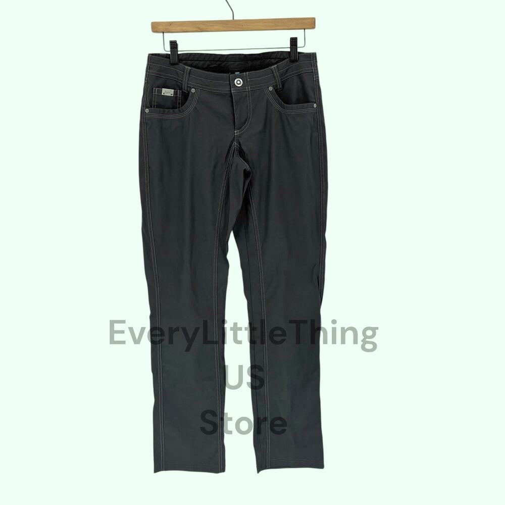 Kuhl Womens Pants 4 Kliffside Hiking Straight Leg Low Rise Stretch Gray Gorpcore